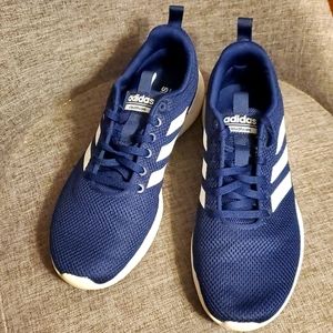 Adidas Lite Racer Cln Men's Dark Blue/White Striped Running Shoes - Size 7 1/2